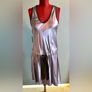 Stretch Silk Satin Purple Dress